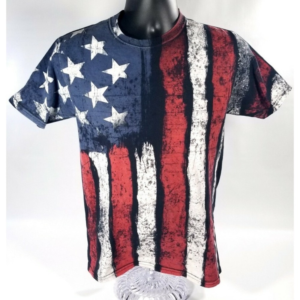 ODM IT'S ABOUT THE ART AMERICAN FLAG STARS & STRIPES PATRIOTIC T-SHIRT S